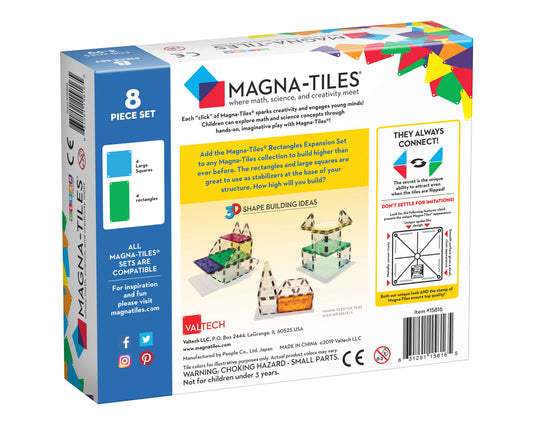 Magna-Tiles Rektangel udvidelsessæt, 8 dele