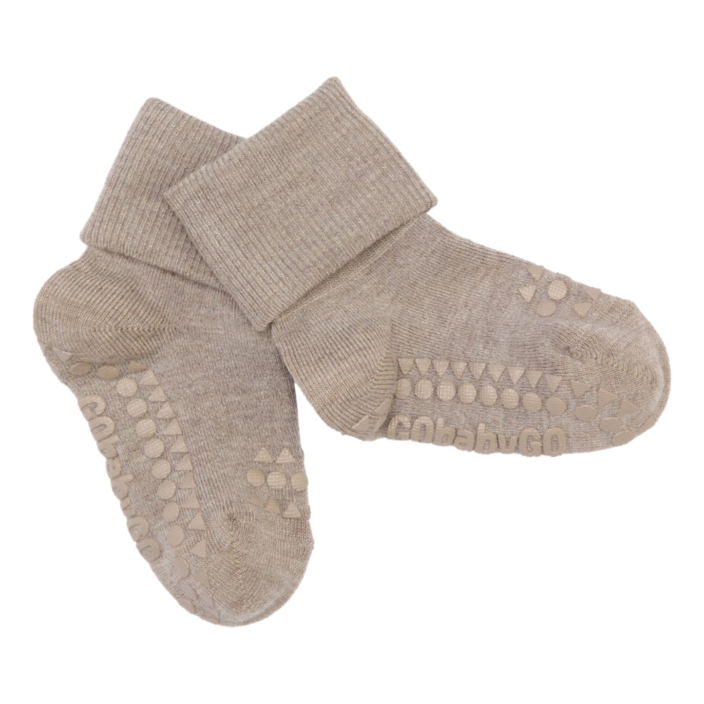 GoBabyGo bamboo non-slip sokker 6-12mdr. Sand