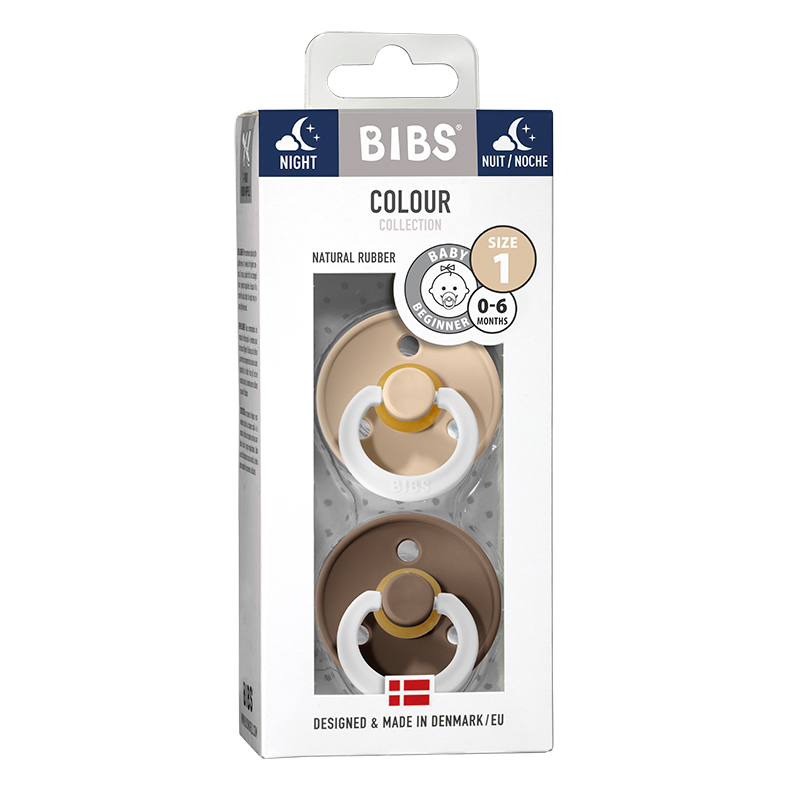 BIBS 2pk sutter colour glow latex str. 1, Vanilla/dark oak night