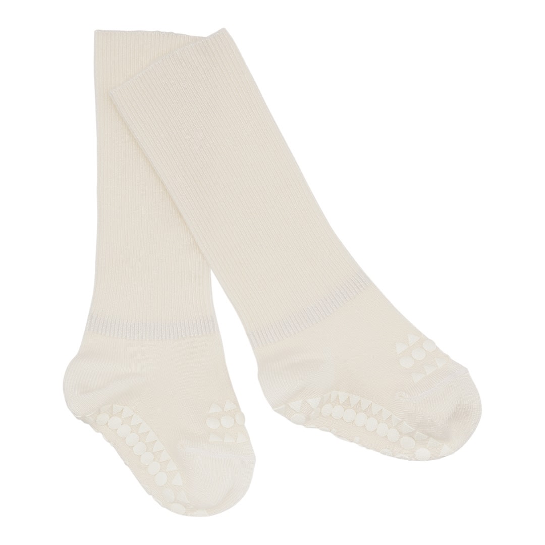 GoBabyGo bamboo non-slip sokker 6-12mdr. Off white - All About Kids Odense