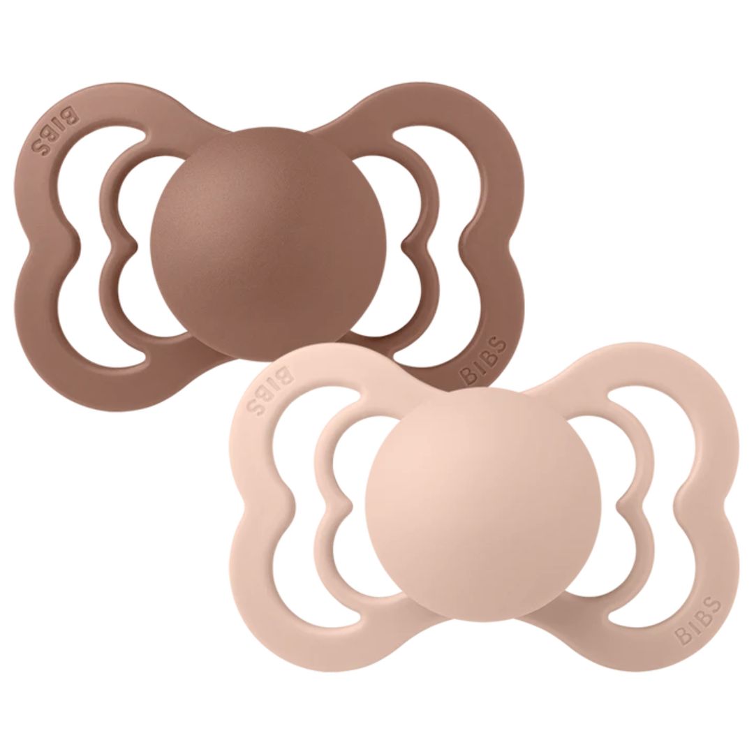 BIBS 2pk supreme sil. str.1 woodchuck/blush