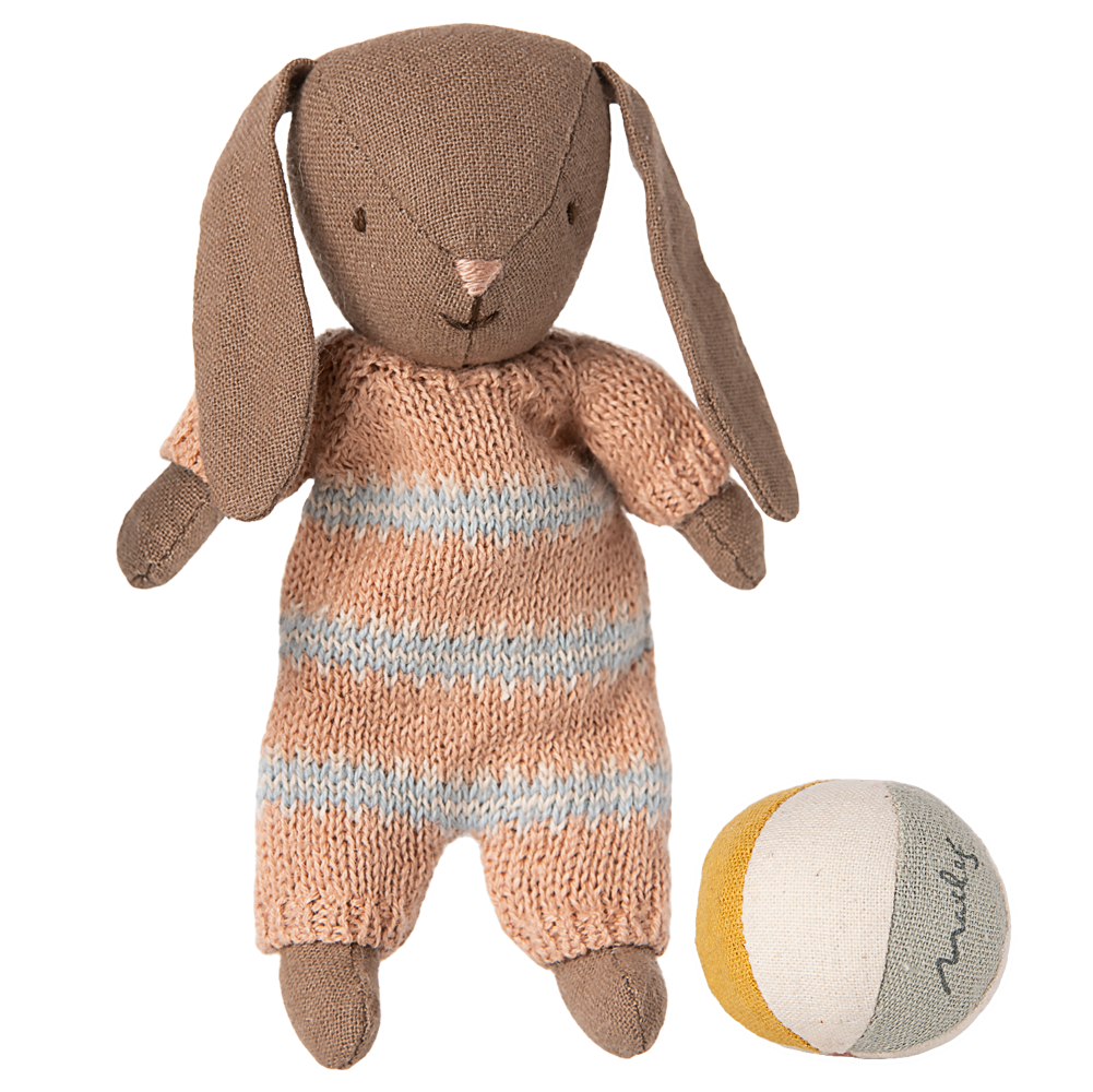 Maileg Kanin sæt, Micro - Brun - Støvet rosa