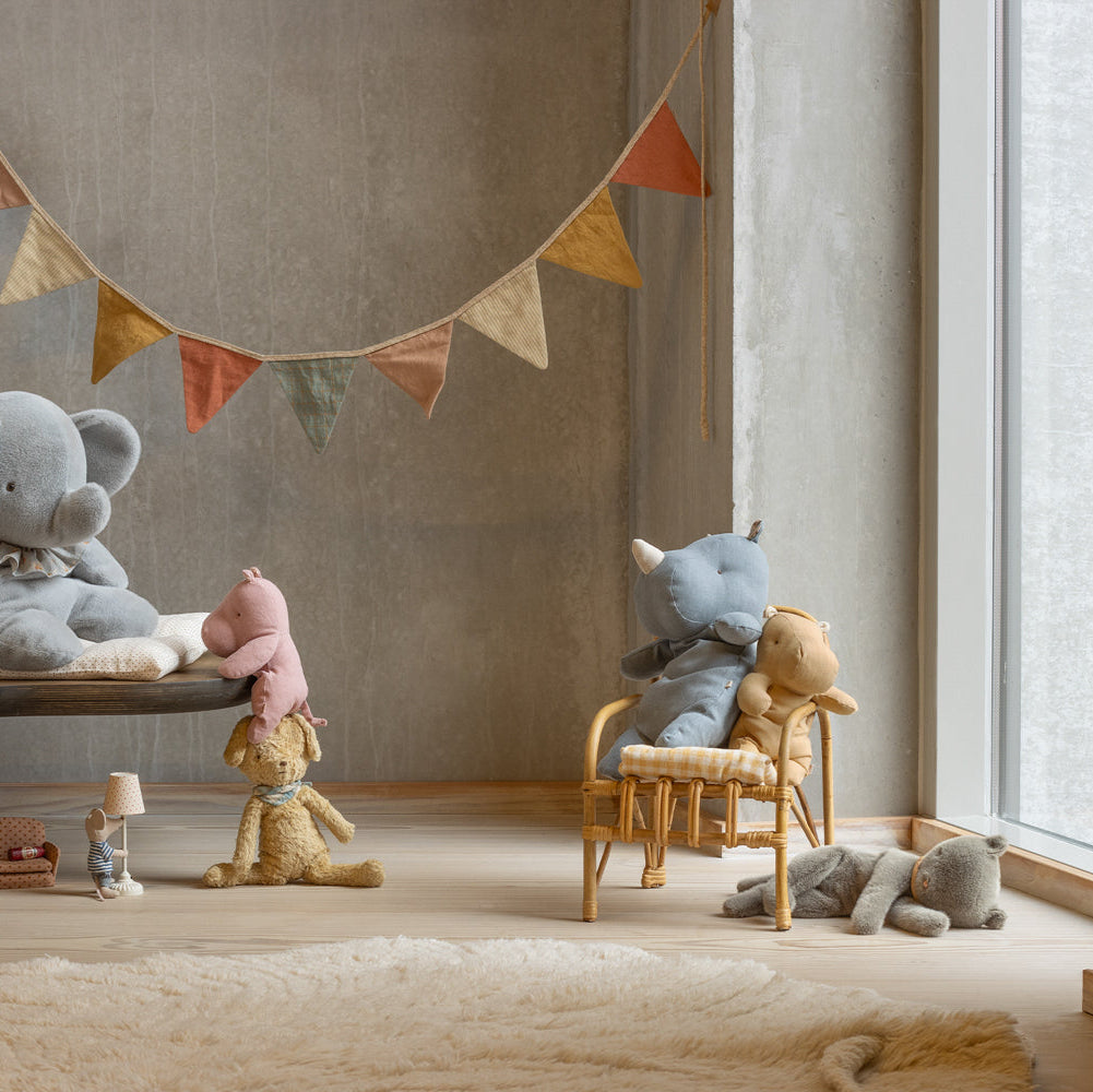 Maileg Safari friends, Næsehorn, Medium - Støvet blå