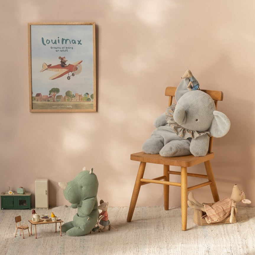 Maileg Safari friends, Næsehorn, Medium - Salviegrøn