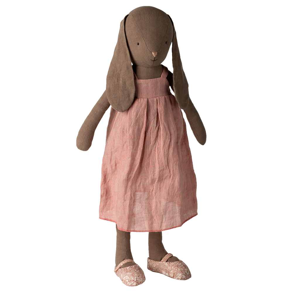 Maileg Kanin, Størrelse 4 - Brun - Kjole og sko