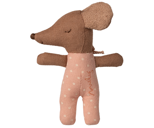 Maileg Sleepy wakey baby mus i tændstikæske - Rosa