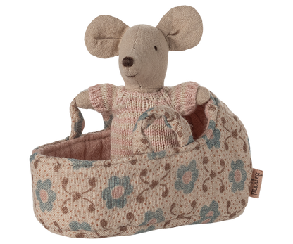Maileg Babymus i babylift - Rosa