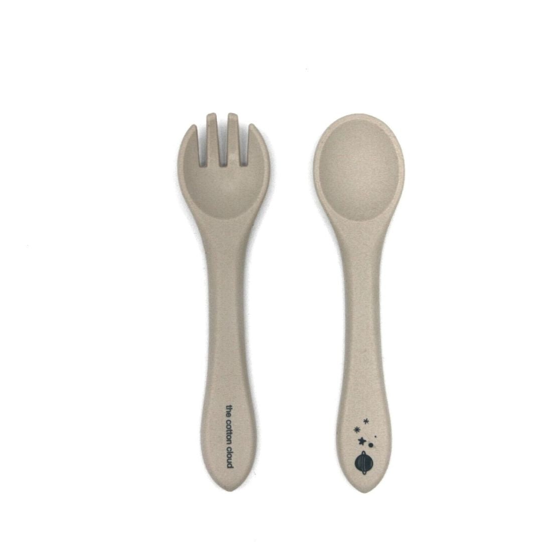 The Cotton Cloud Spoon and Fork, sand