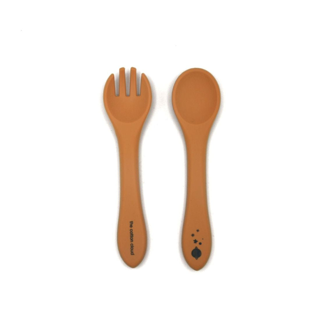 The Cotton Cloud Spoon and Fork, honey