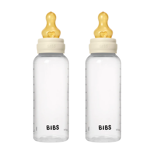 BIBS Baby Bottle Complete Set 270ml 2 Pack Latex - Ivory