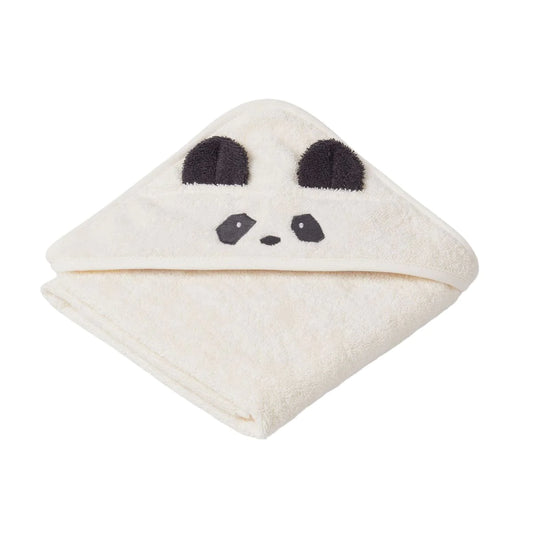 Liewood Albert baby håndklæde, panda/creme