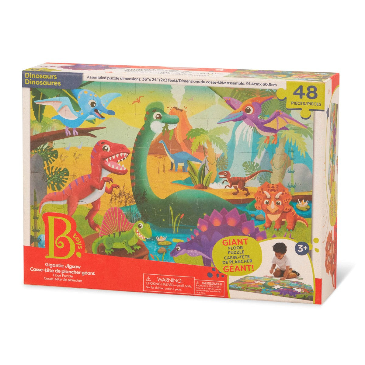 B. Toys Gulvpuslespil - Dino, 48 brikker