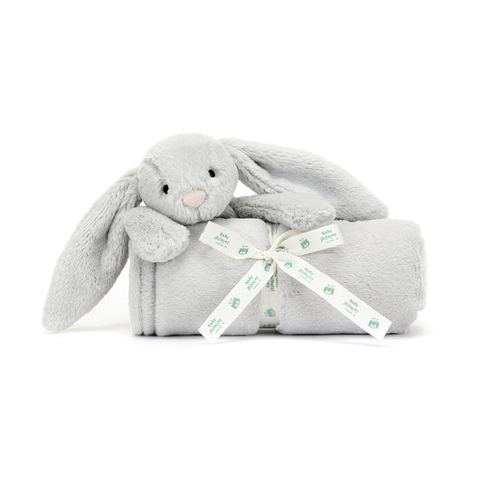 Baby Jellycat Bashful kanin, silver tæppe