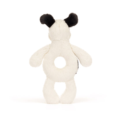 Baby Jellycat Bashful hund, sort/creme rangle