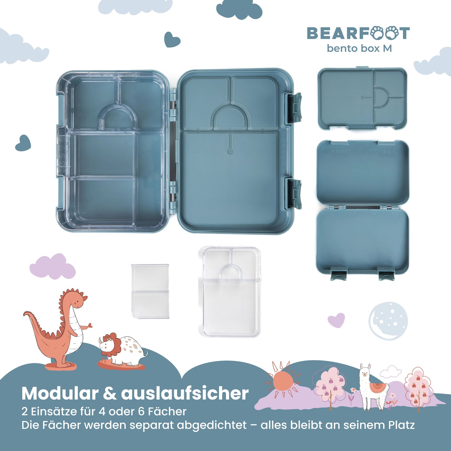 Bearfoot Bento madkasse 4/6 rum - Brandbil