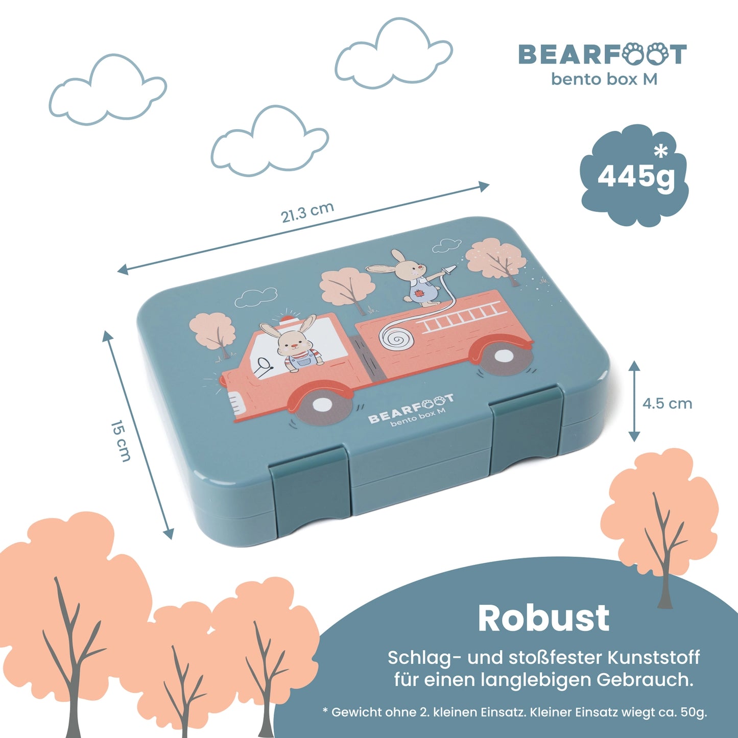 Bearfoot Bento madkasse 4/6 rum - Brandbil