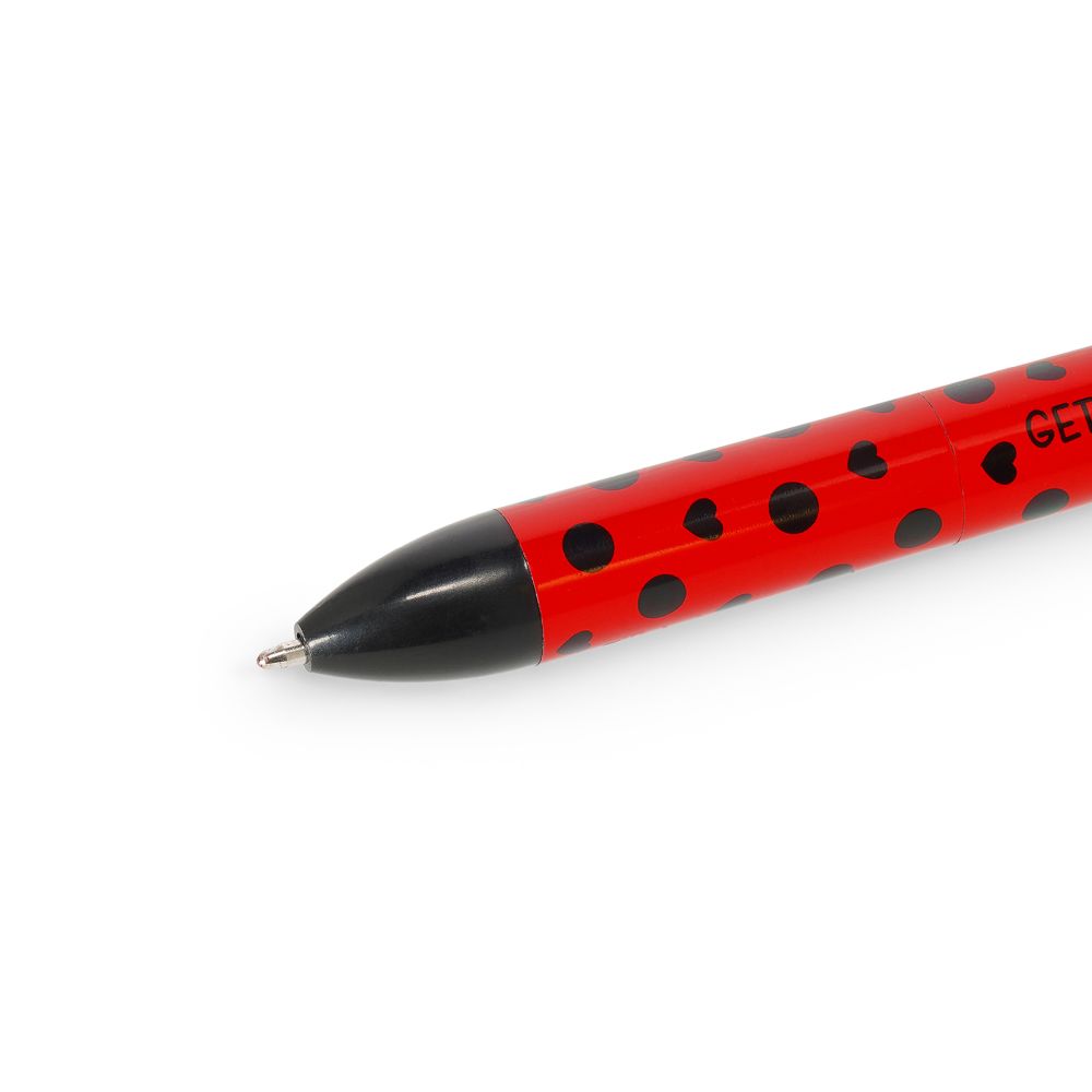 Legami Click & Clack, Ladybug, rød og sort, Kuglepen med to farver