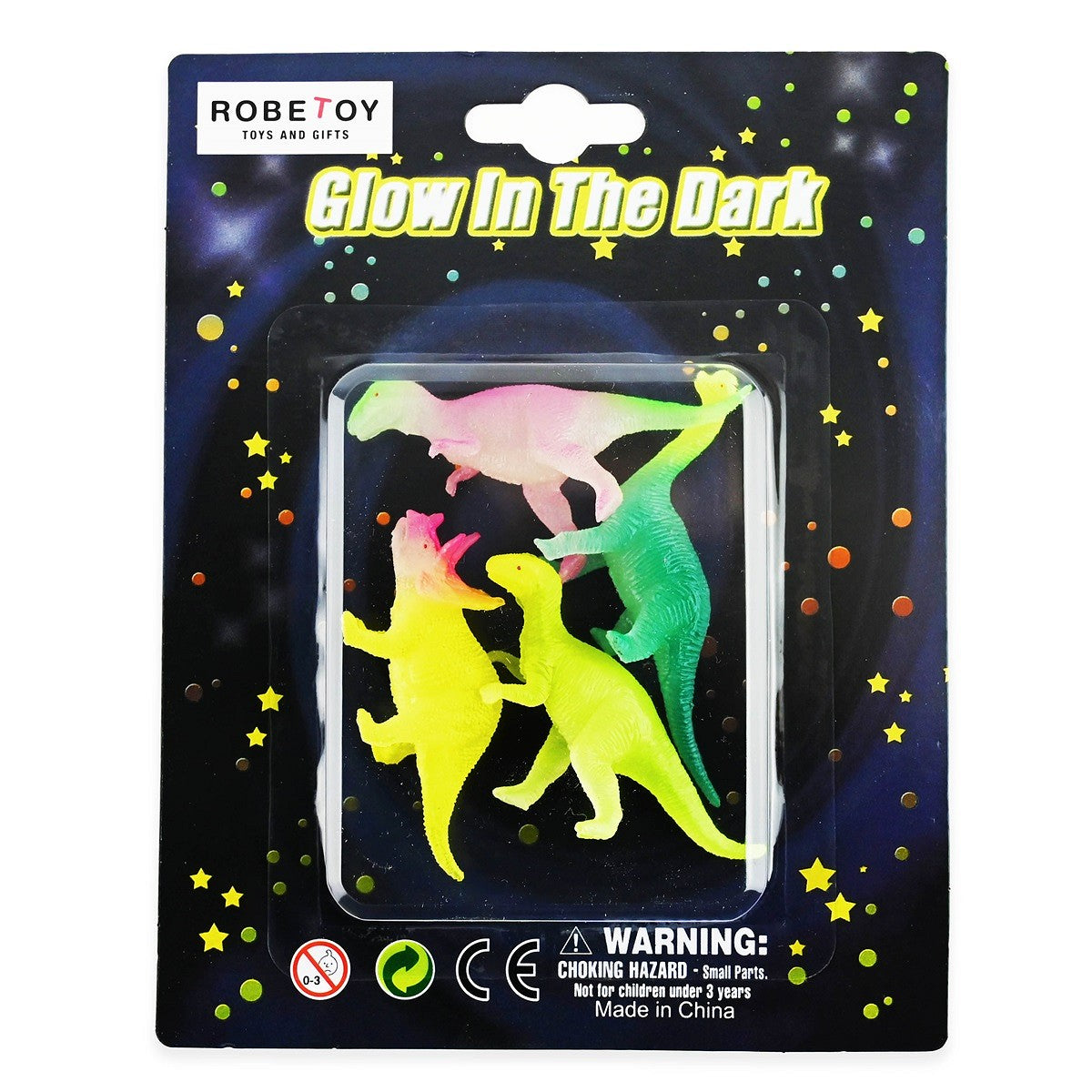 Robetoy 4pk selvlysende dinosaur