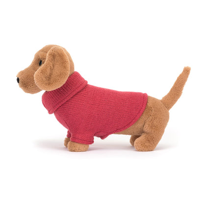 Jellycat Sweater Gravhund, Pink 14 cm