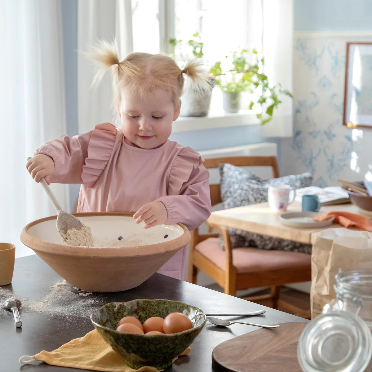 Sebra Hagesmæk med ærmer, blossom pink