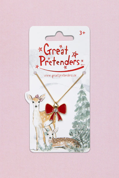 Great Pretenders Holiday Bow Necklace