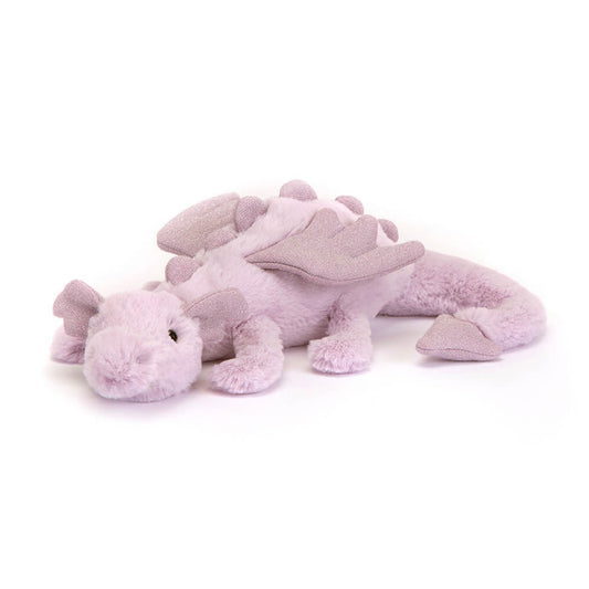 Jellycat Drage Lavender, lille 26 cm