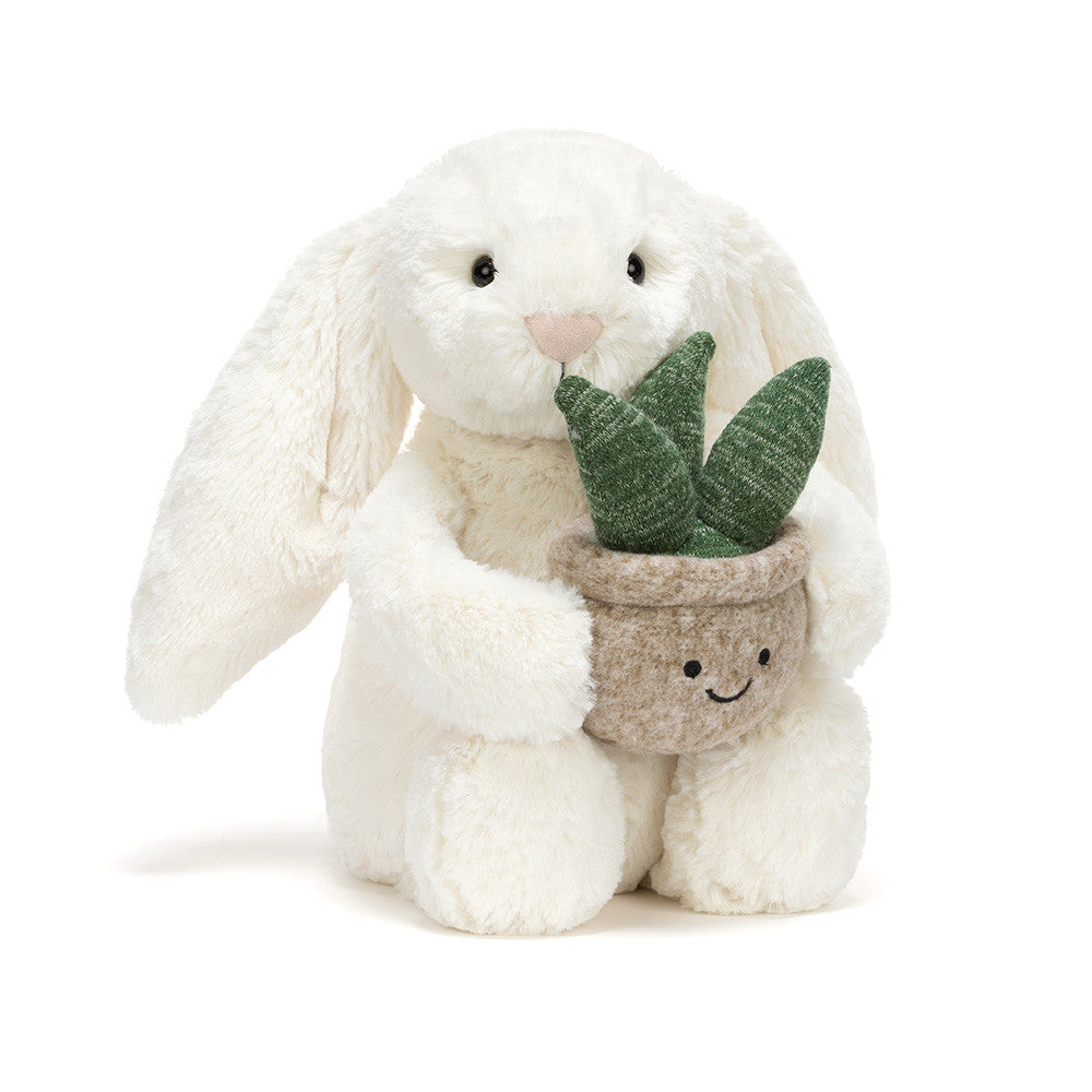 Jellycat Cream Kanin med Potteplante, 31cm
