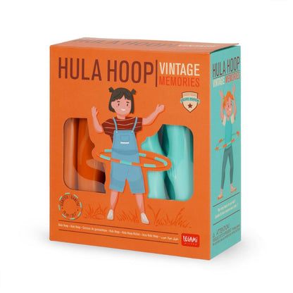 Blå og orange hulahopring.