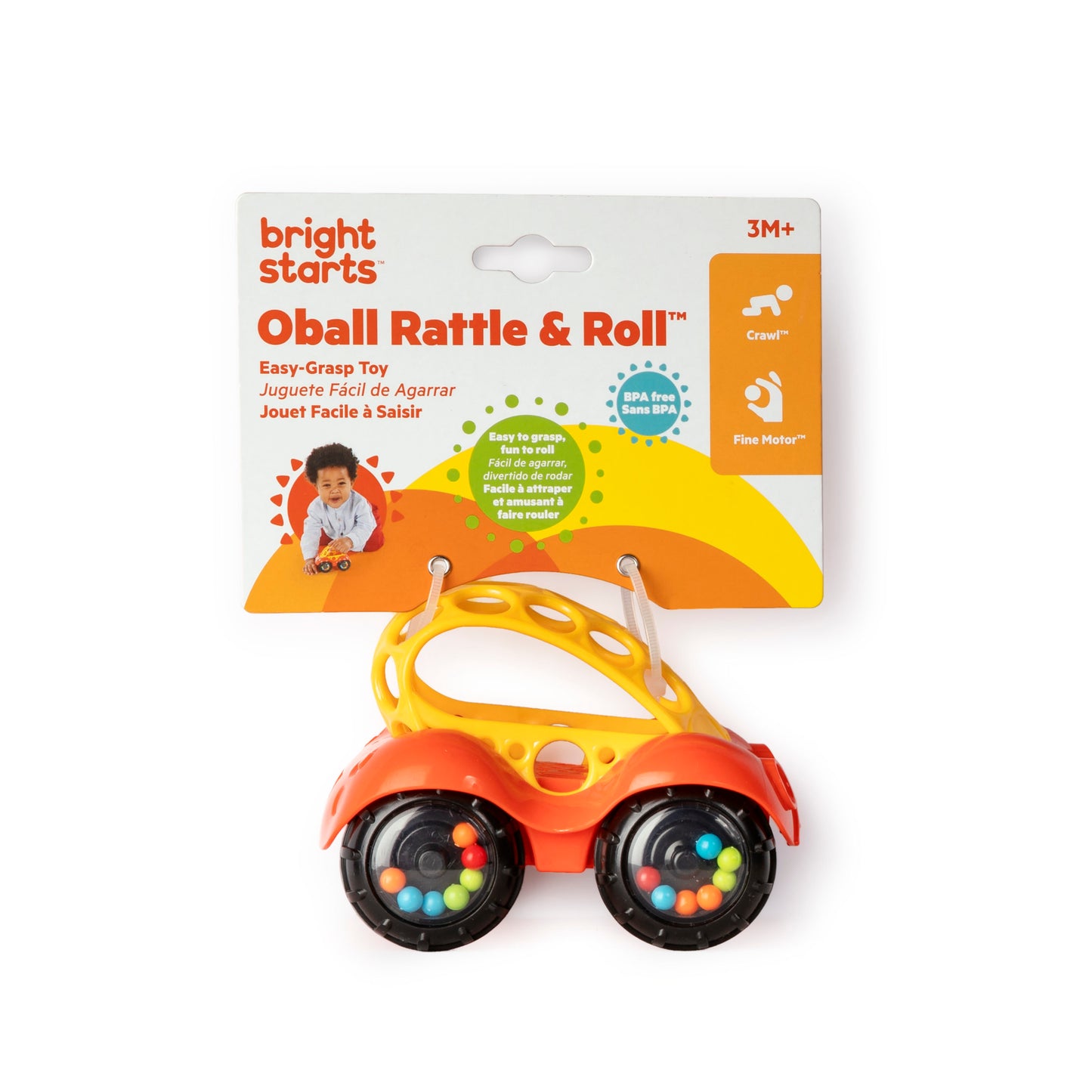 Oball 1stk Rattle & roll, assorteret