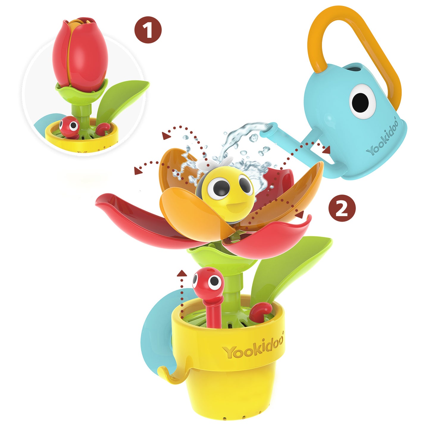 Yookidoo Peek-a-bee tub flower