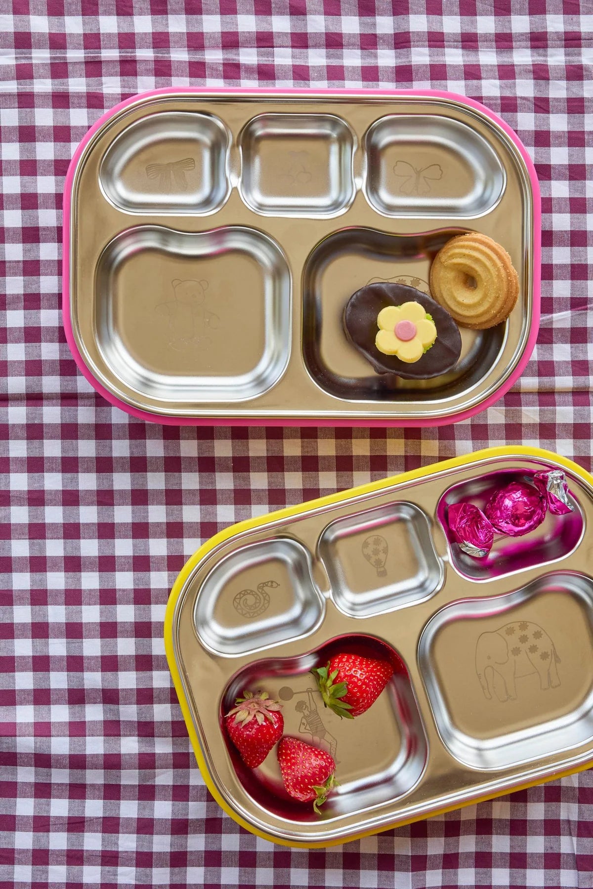 Rice Plastik cover til stål tallerken - Pink