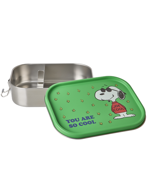 Rice Stor Rustfri Stål Madkasse - Grøn - Snoopy Print