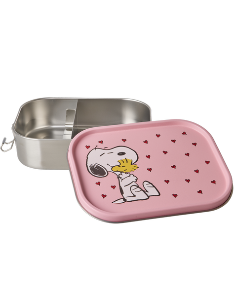 Rice Stor Rustfri Stål Madkasse - Pink - Snoopy Print