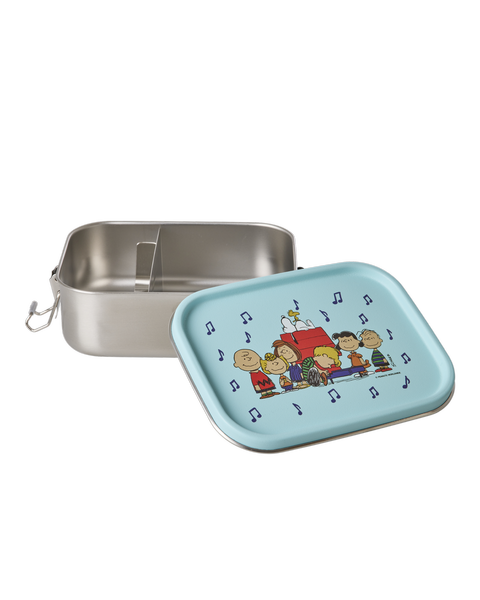 Rice Lille Rustfri Stål Madkasse - Blå - Snoopy Print