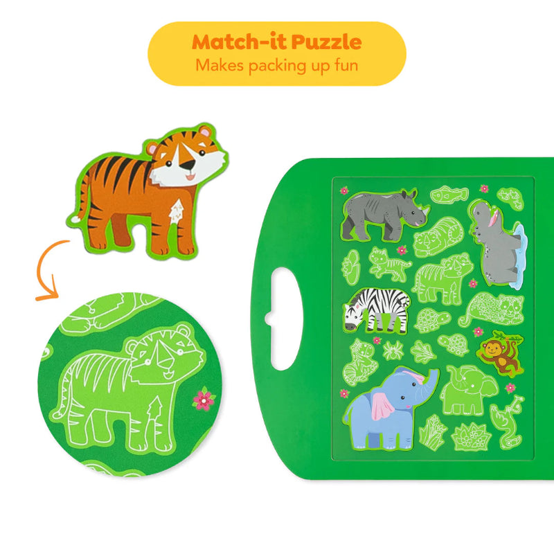 Carry on puslespil og legesæt med jungle magneter.
