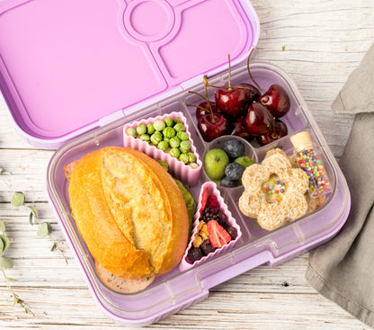 Lekkabox Bento Trekantkopper, sæt med 4 - Pink/lilla