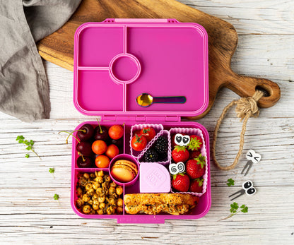 Lekkabox Bento Trekantkopper, sæt med 4 - Pink/lilla