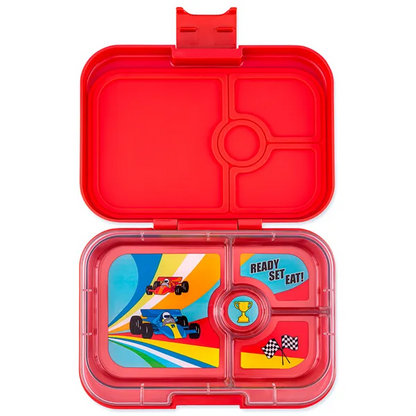 Yumbox Panino 4 rum, Roar red/Race cars