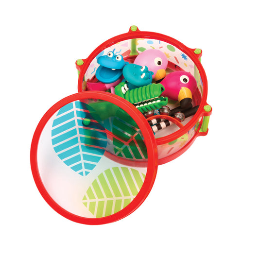 Farverigt trommesæt til små børn.