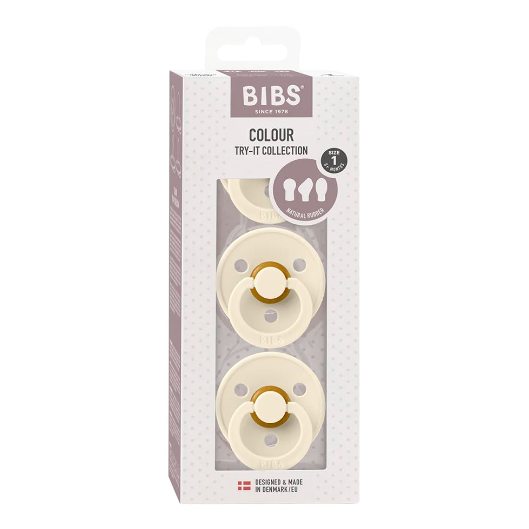 BIBS 'Try-it'-pakke 3stk str.1, ivory