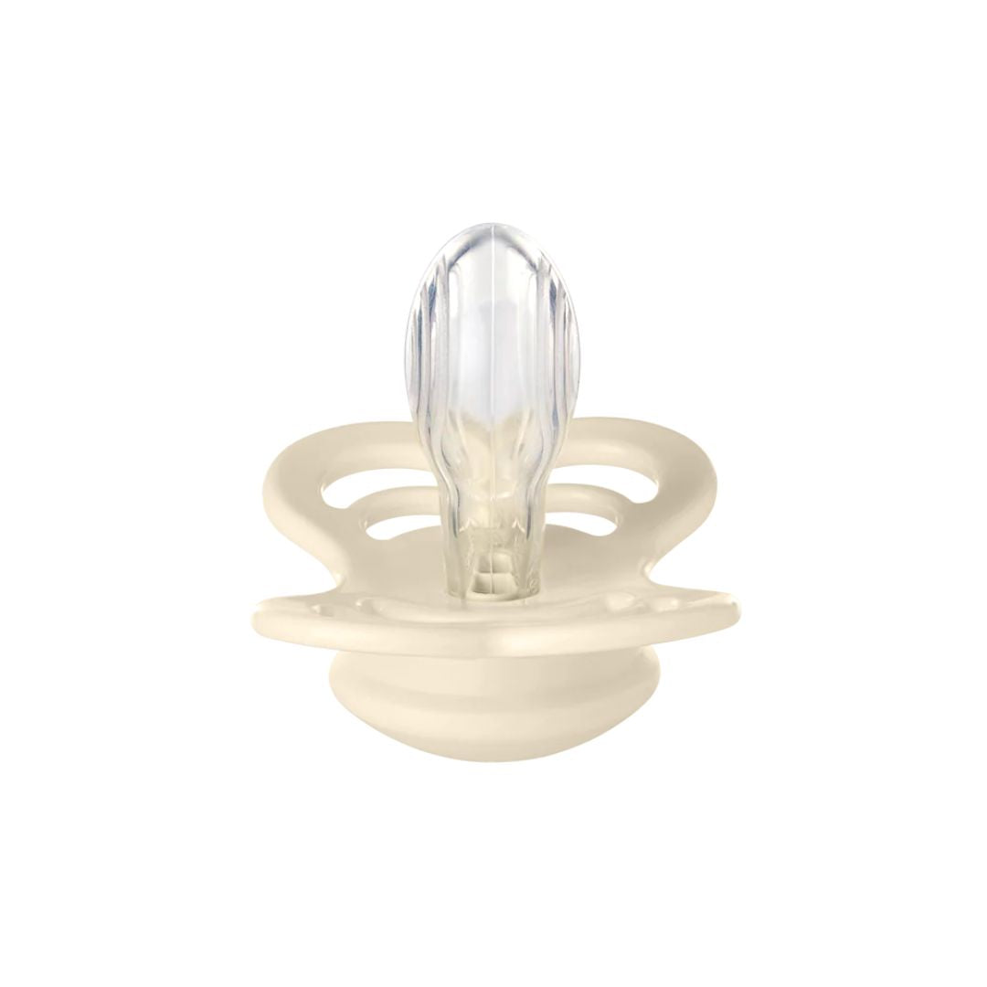 BIBS 2pk supreme silikone sutter str.2, Ivory/blush