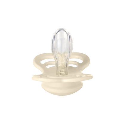 BIBS 2pk supreme silikone sutter str.2, Ivory/blush