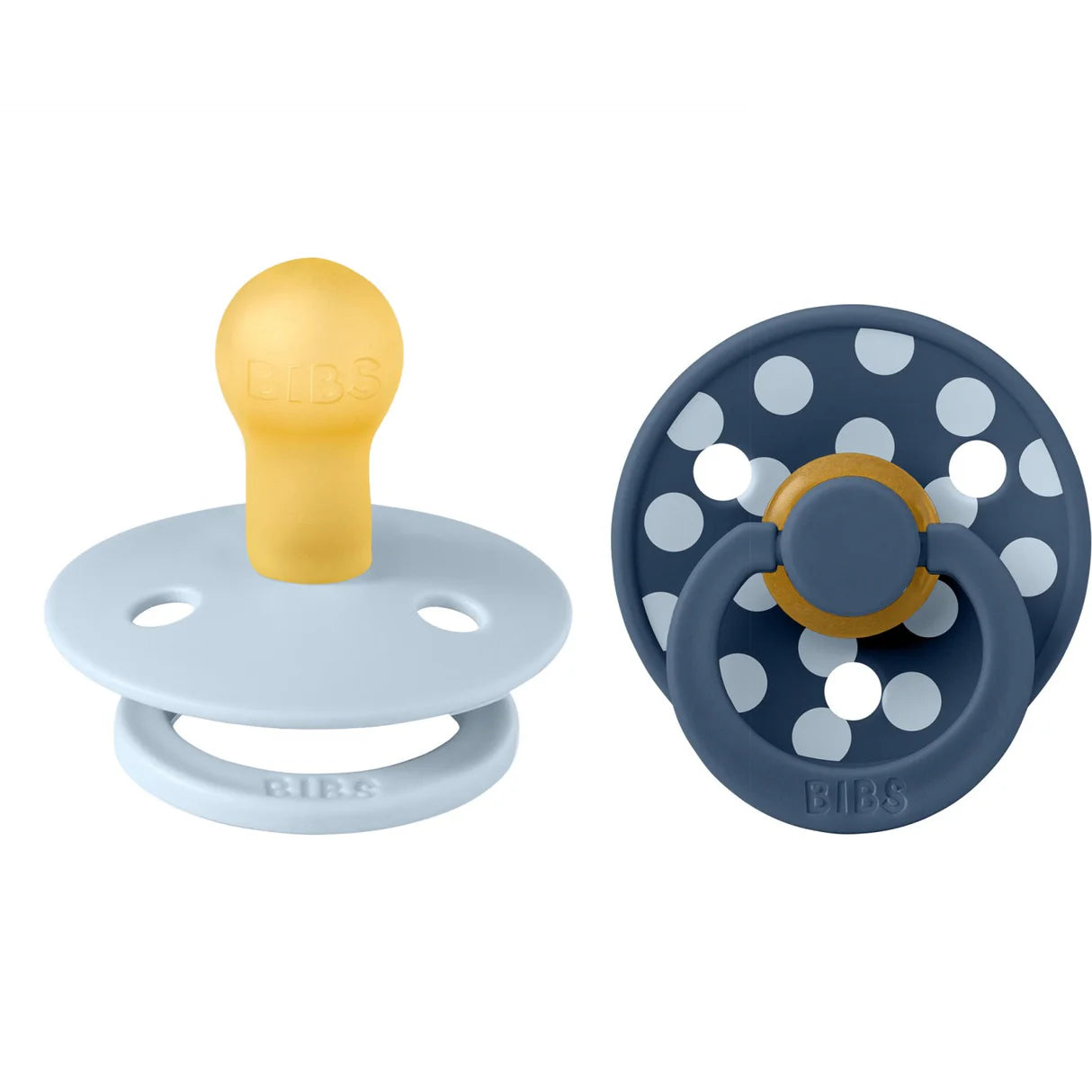 BIBS STUDIO sutter 2pk colour latex str. 2 - Polka Baby blue/steel