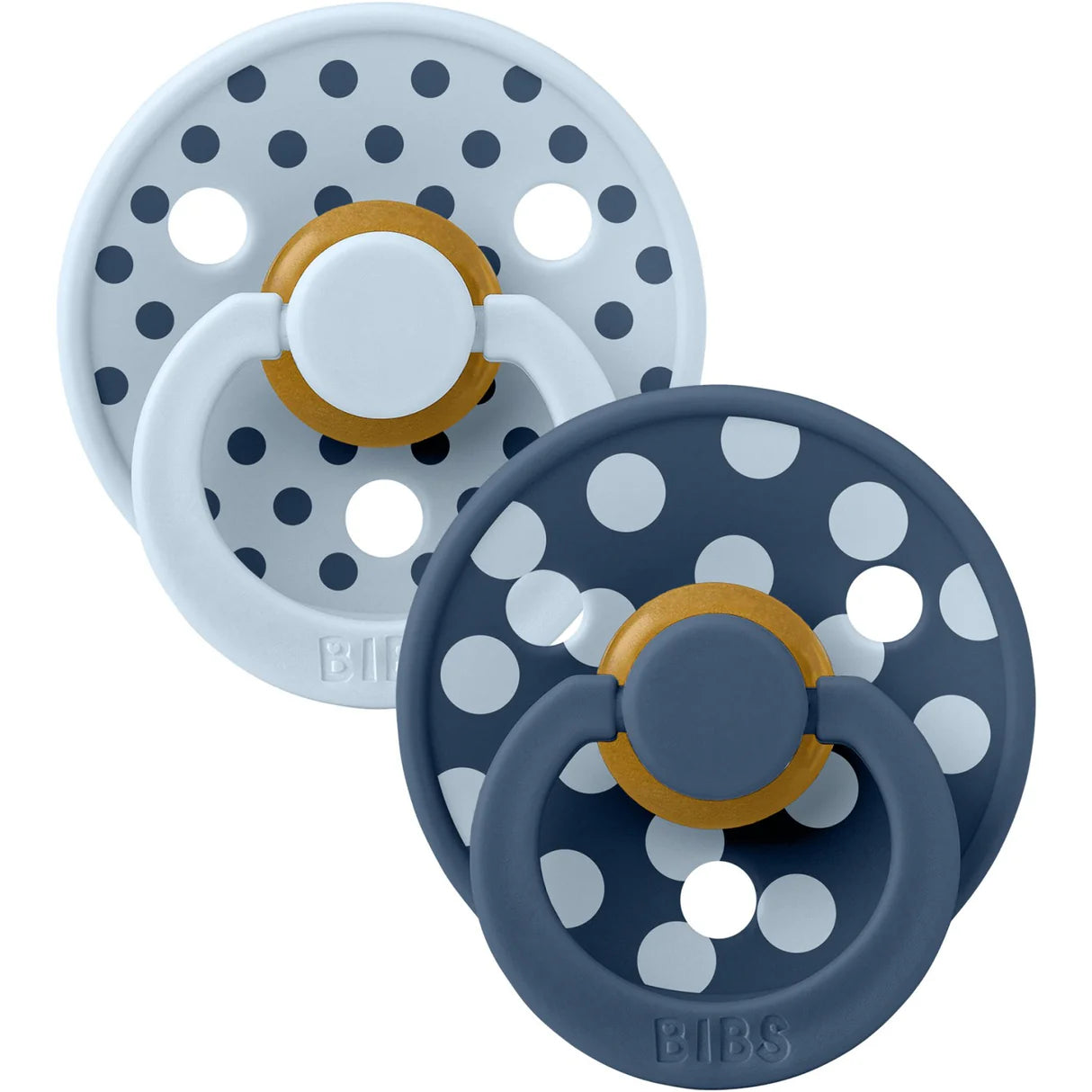 BIBS STUDIO sutter 2pk colour latex str. 2 - Polka Baby blue/steel