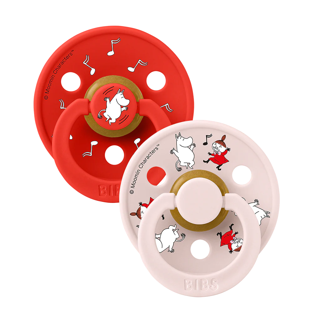BIBS 2pk sutter colour latex str. 2, Moomin Dancing - Candy Apple Mix