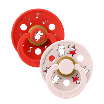 BIBS 2pk sutter colour latex str. 2, Moomin Dancing - Candy Apple Mix
