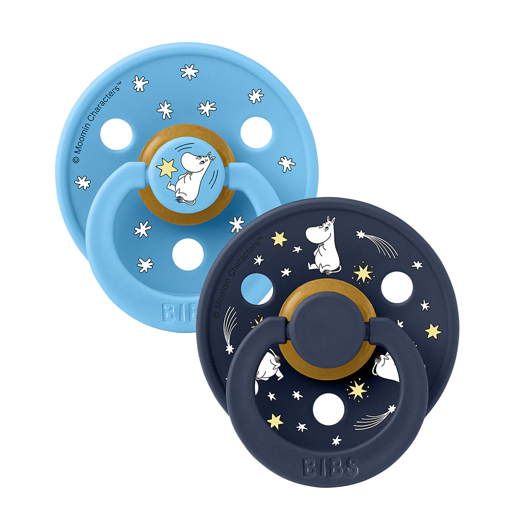 BIBS 2pk sutter colour latex str. 2, Moomin Good Night - Breeze Mix