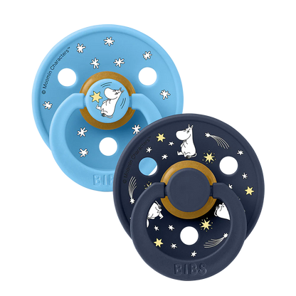 BIBS 2pk sutter colour latex str. 2, Moomin Good Night - Breeze Mix