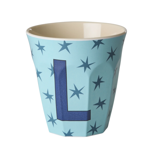 Rice Mellem Alfabetkop - Soft blue Stars - L