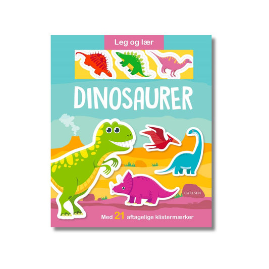 Bog Leg og lær: Dinosaurer m. klistermærker